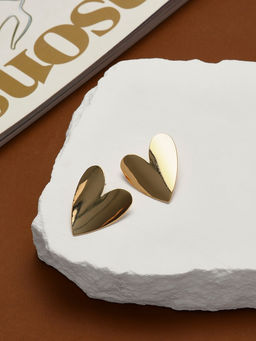 Серьги металл «Сердце» нежность, цвет золото
