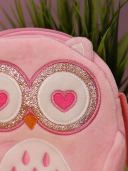 Сумочка плюшевая "Pink owl", pink (15,5*16 см)