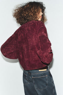 100% SUEDE LEATHER JACKET - Zara фото 14