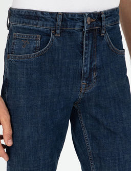 Джинсовые брюки узкого кроя темно-синего цвета - Cacharel фото 5