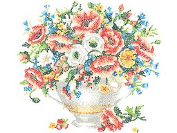 Кристальная (алмазная) мозаика ФРЕЯ ALPD-002 на подрамнике Маки и незабудки 40 х 30 см