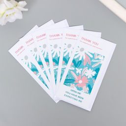 Наклейка - открытка бумага Спасибо. Цветы с бабочкой, набор 50 шт., 10?5 см