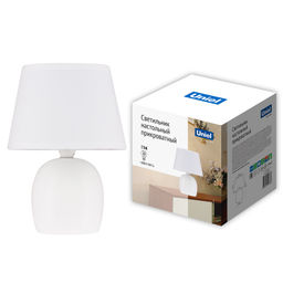 UML-B304 E14 WHITE Светильник настольный декоративный под лампу Е14, 40W. Механический выключатель. Белый. ТМ Uniel - Volpe фото 4