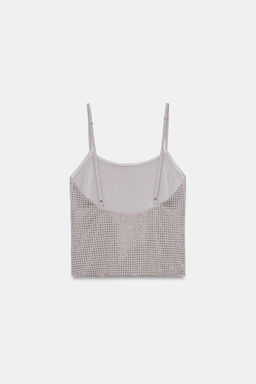 TOP TIRANTES BRILLOS / Gris oscuro - Zara фото 7
