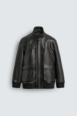RELAXED FIT LEATHER JACKET ORIGINS - Zara фото 15