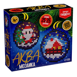 Аквамозаика Подвесы с Дед Морозом и Домиком, 2 фигурки, 809 шариков