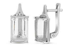 Серьги, горный хрусталь, Теона