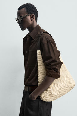 BOLSO SHOPPER TEJIDO / Blanco Crudo - Zara фото 5