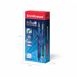 Цена за 12 шт. Ручка шариковая автоматическая ErichKrause MEGAPOLIS® Matic&Grip 0.7, Super Glide Tech, цвет чернил черный (в коробке по 12 шт.)  фото 6