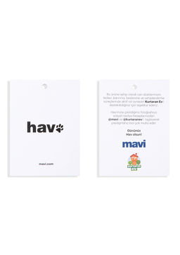 Hav Bask?l? Beyaz Tisort - Mavi фото 9