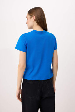 Sar? Regular/Normal Kal?p K?sa Kollu Nak?sl? Tok %100 Pamuk Orme T-shirt TWOSS26TS00232 - Trendyolmilla фото 12