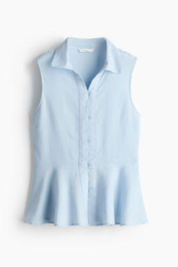 Camisa sin mangas en mezcla de lino - H&m фото 3