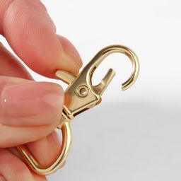 Цена за 2 шт. Карабин металлический, 42×25 мм / 21×2.1 мм, 5 шт., цвет золотой