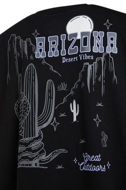 TRENDYOL MAN Siyah Oversize/Genis Kesim Tropik Arizona Sehir Bask?l? %100 Pamuklu T-Shirt TMNSS23TS00164 - Trendyolmilla фото 7