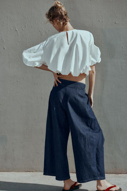 JEANS Z1975 CULOTTE TIRO ALTO PINZAS / Azul - Zara фото 5