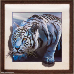Цена за 1 шт. Картина 5D 40х40 025 Белый тигр / KS1912-1 / - Галеонтрейд фото 2