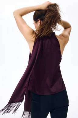 Top de sat?n con fular decorativo - H&m фото 6