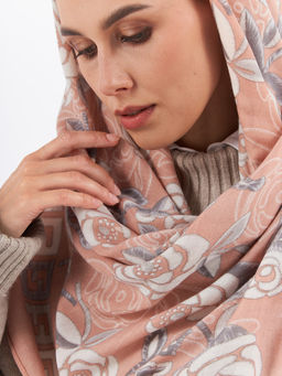 Большой, мягкий, тонкий и очень нежный двусторонний палантин с рисунком. - Tantino фото 5