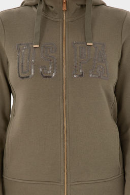 Kad_n Vizon Kap__onlu Fermuarl_ Sweatshirt