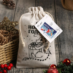 Набор в мешочке Этель Праздничный дракон: полотенце 40х73 см, формочки для запекания - 3 ш  фото 2