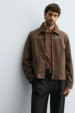 CROPPED FIT LEATHER JACKET
