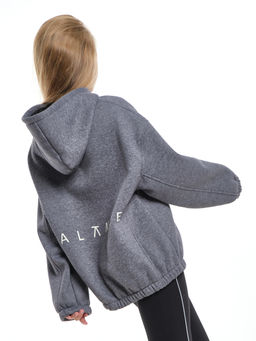 Худи one size с начесом удлиненное с капюшоном спортивное UD 8015 салатовый - Mini maxi фото 18