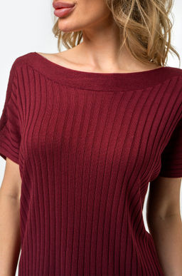 Женский джемпер с коротким рукавом в рубчик Happy Fox  фото 14