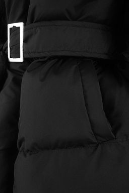 Siyah Regular Kal?p Kemerli Kurklu Mont TWOAW26MO00175