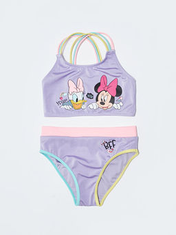 Esnek Kuma?tan Minnie Mouse ve Daisy Duck Bask?l? K?z ?ocuk Bikini