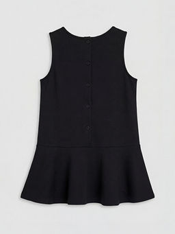 Bisiklet Yaka Ta? ??lemeli K?z ?ocuk Elbise