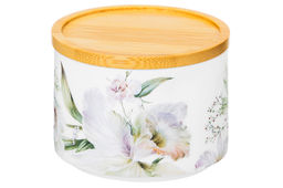 Банка д/хранения и запекания 250 мл 9,3*9,3*7 см "Корнелия" + бамб.крышка - подставка с сил. упл.