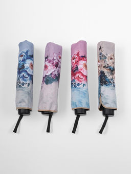 Зонт механический Вдохновение, эпонж, 4 сложения, 8 спиц, R=48/55 см, d=96 см, МИКС