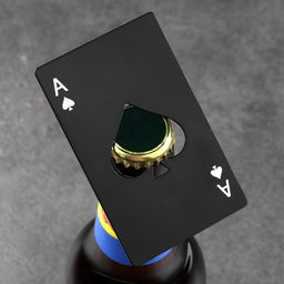 Цена за 2 шт. Карта-открывашка "Туз козырный", 8,5 х 5,5 см, черная