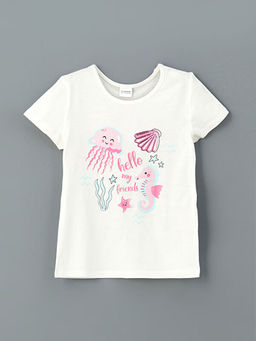 Bisiklet Yaka Bask?l? K?z ?ocuk Pijama ?st