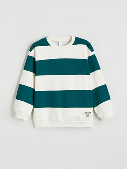 Erkek ?ocuk ?izgili Sweatshirt ve Jogger E?ofman Alt