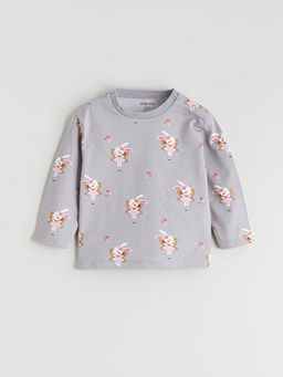 Tav?an Bask?l? K?z Bebek Sweatshirt ve E?ofman Alt?