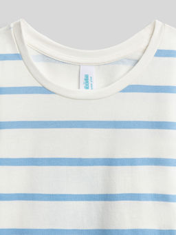 ACOOLA / Футболка детская для девочек Mirteza голубая полоска тельняшка фото 3