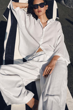 CAMISA FLUIDA OVERSIZE ZW COLLECTION / Blanco - Zara фото 3