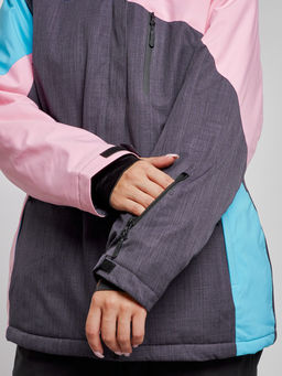 Горнолыжная куртка женская зимняя большого размера розового цвета 3963R - Mtforce фото 6