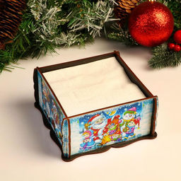 Салфетница Квадрат Новогодние герои, 14х14х7,3 см - Simaland фото 2