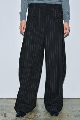 ZW COLLECTION PINSTRIPE TROUSERS WITH WOOL - Zara фото 3