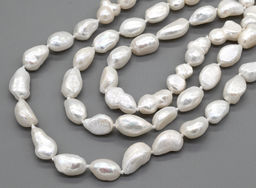 Бусы длинные из жемчуга барокко 8*10мм цвет белый, 110см