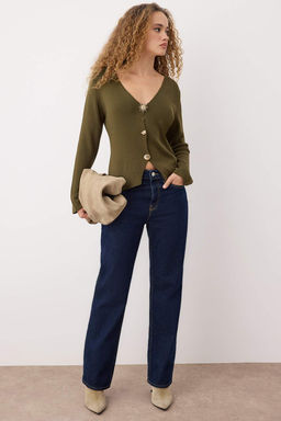 Siyah Trend Dugme Detayl? Triko H?rka TWOAW26HI00121 - Trendyolmilla фото 9