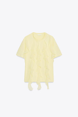 T-SHIRT WITH FRONT RUFFLES - Zara фото 4