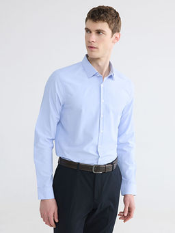 Slim Fit ?izgili Poplin Erkek G?mlek