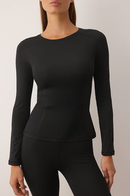 Siyah Dikis Detayl? Dalg?c/Scuba Kumas Spor Ust/Bluz THMAW26BZ00004 - Trendyolmilla фото 3