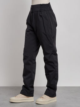 Брюки утепленные спортивные с высокой посадкой женские зимние черного цвета 7141Ch - Colannia фото 6