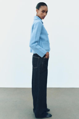 CHUNKY KNIT CARDIGAN WITH PETER PAN COLLAR - Zara фото 10