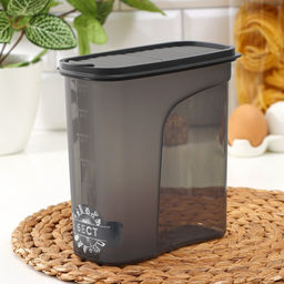 Ёмкость для хранения сыпучих продуктов IDEA «Бест», 2 л, 9.5×19 см, прозрачная, крышка серая