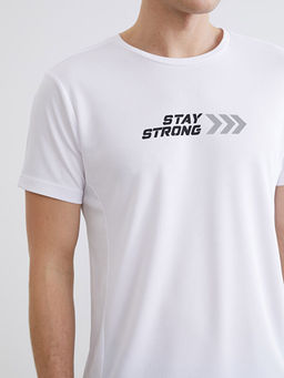 Bisiklet Yaka Bask?l? Erkek Spor Ti??rt